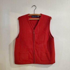 EAGLES EYE Red Wool Vest Women XL Large Cottagecore 90’s